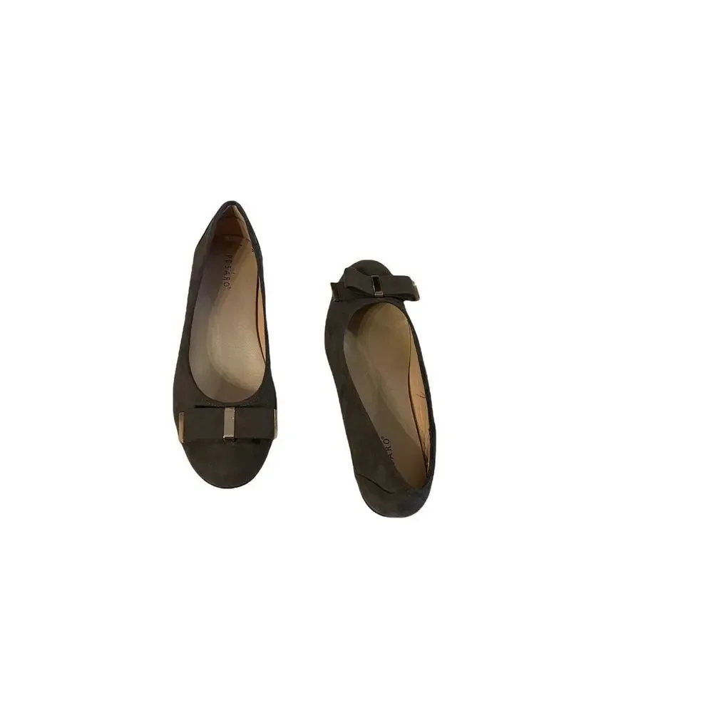 Pesaro Bernadette Gray Brown Suede Ballet Flats - Size 8.5 M